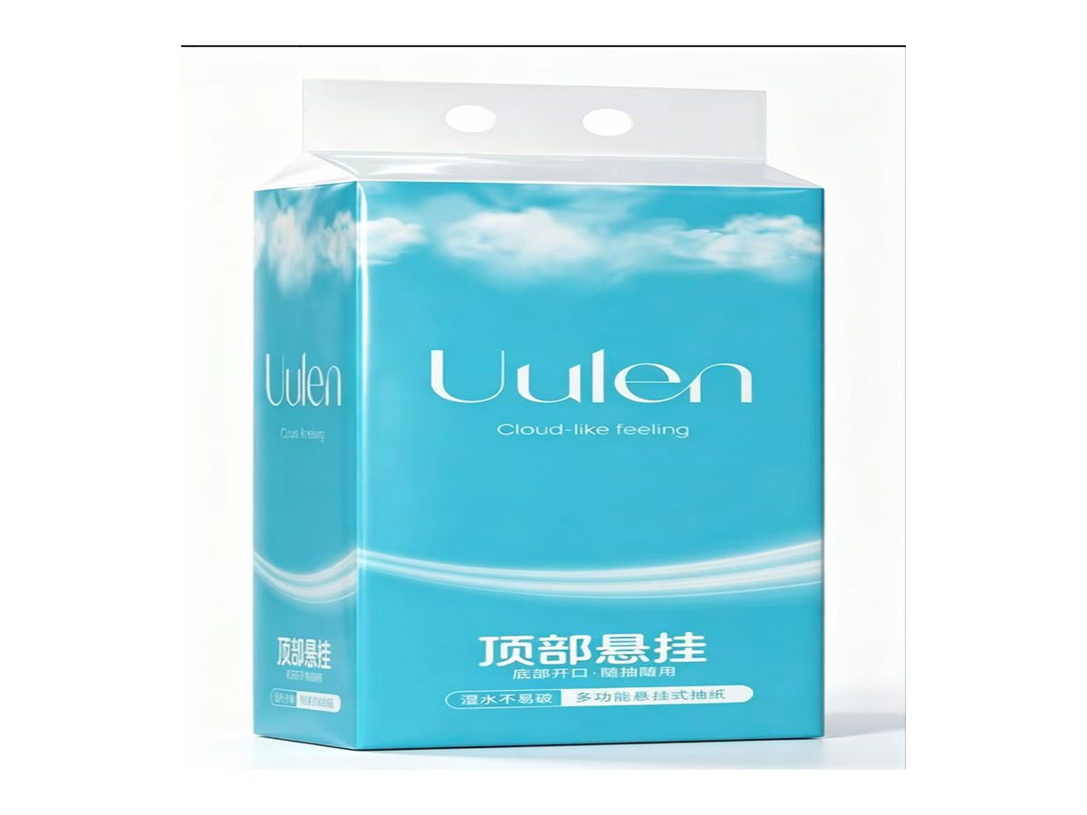 Hanging facial tissue pack from the product catalog